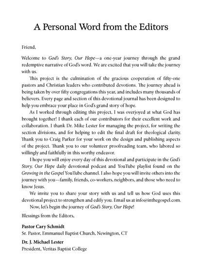 God’s Story, Our Hope: A One-Year Devotional Journey Through God’s Historical, Redemptive Narrative